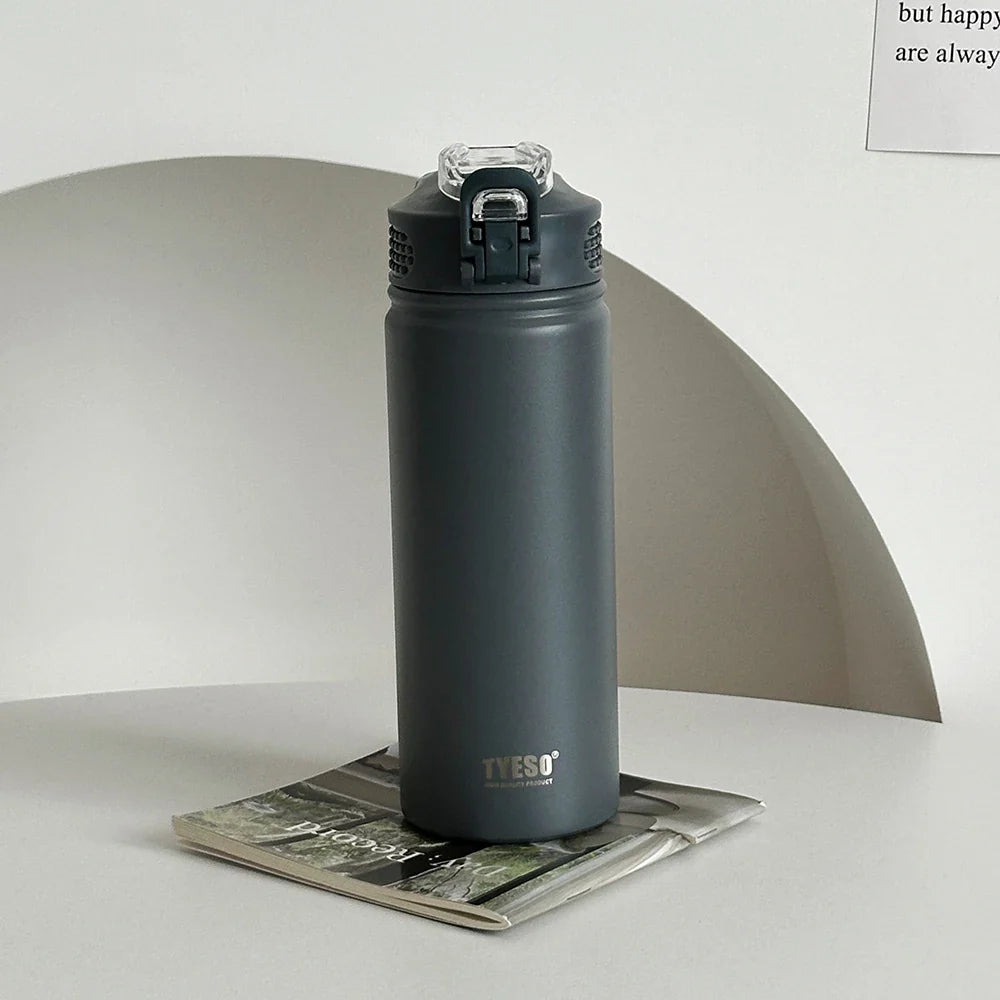 TYESO Stainless Steel Thermos Bottle with Straw | 600ml & 750ml