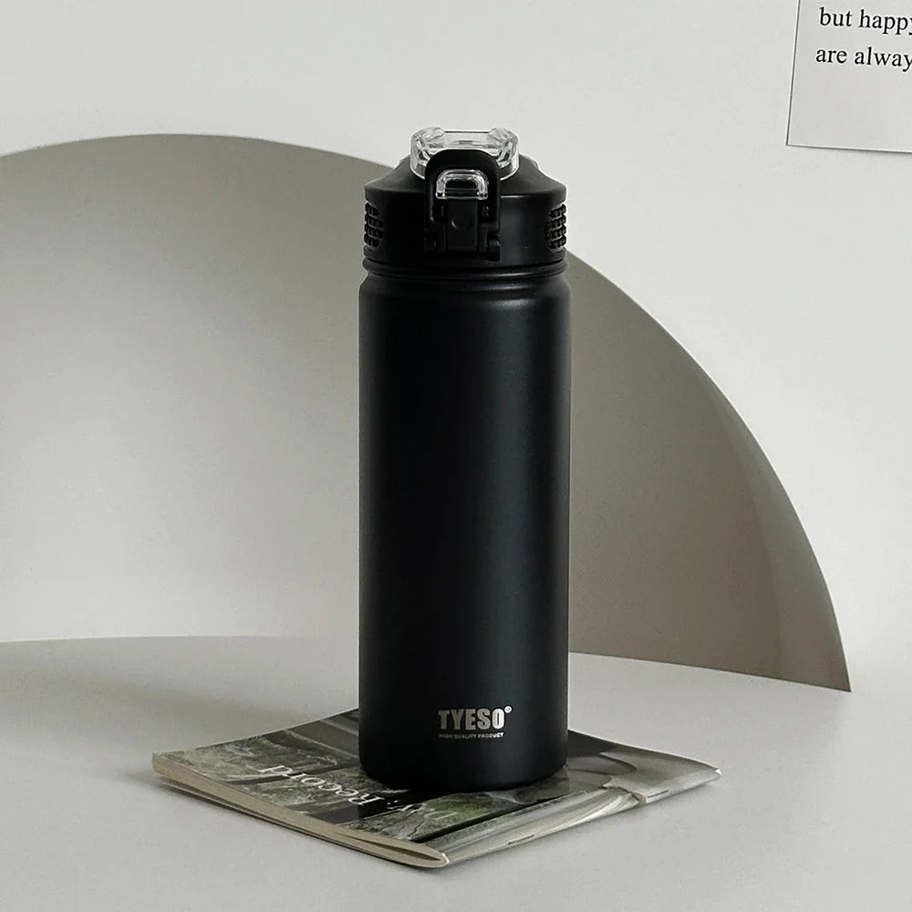 TYESO Stainless Steel Thermos Bottle with Straw | 600ml & 750ml